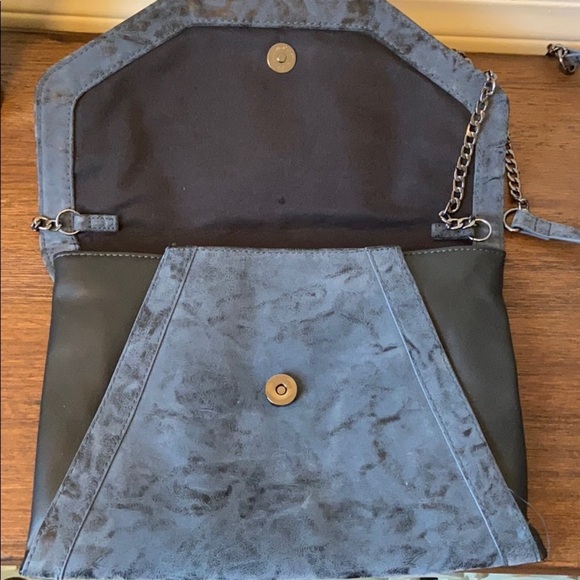 Target Blue Suede and Faux Leather Purse - Picture 6 of 9